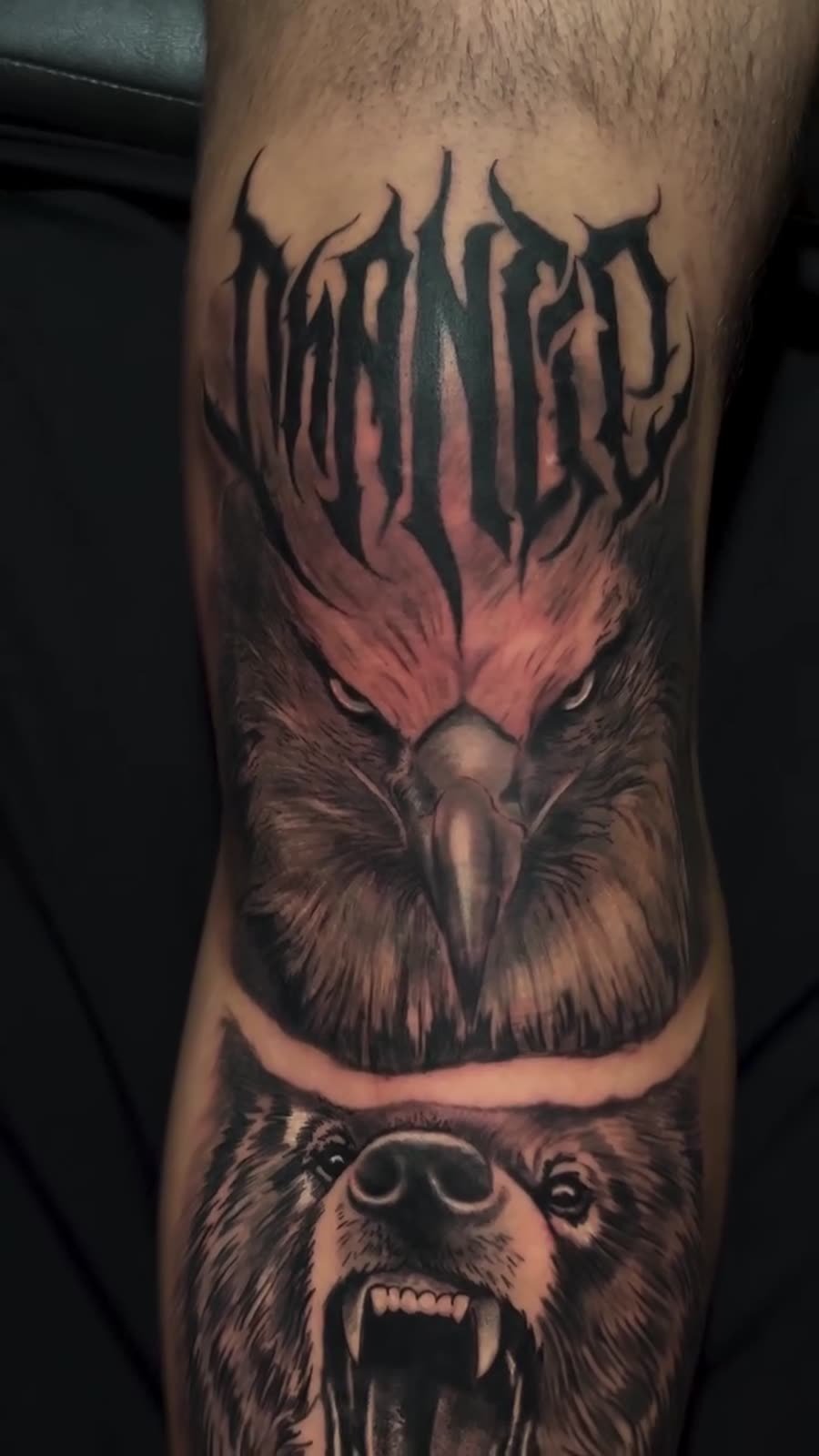 Tatuagem — Águia e urso por Fabão Tatuador