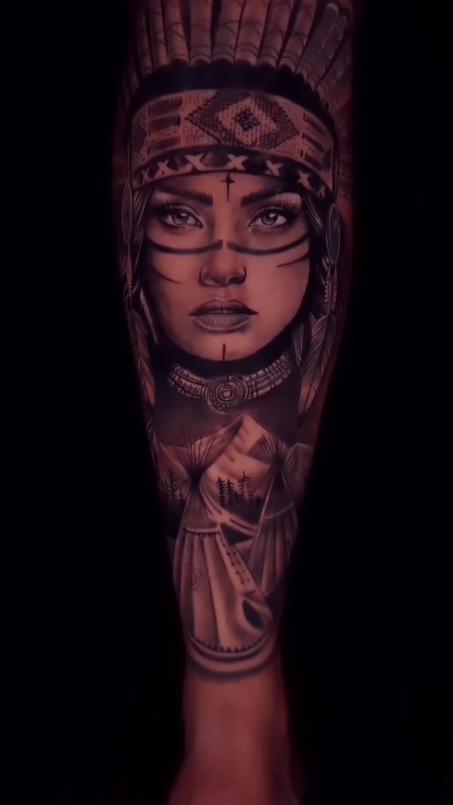 Tatuagem — Índia em realismo por Fabão Tatuador